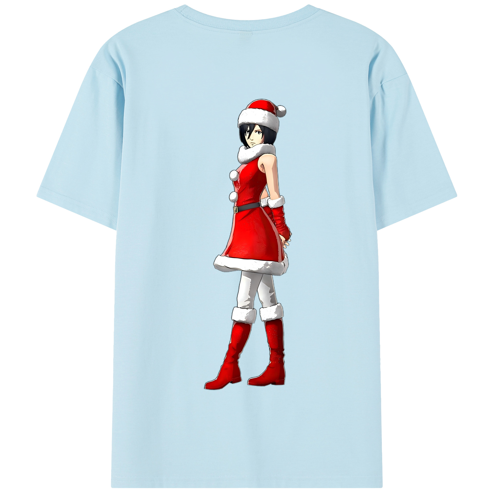 （画像用） 進撃の巨人 ミカサ·アッカーマン Attack on Titan Mikasa Ackerman 綿100％半袖Tシャツ（背面プリント）